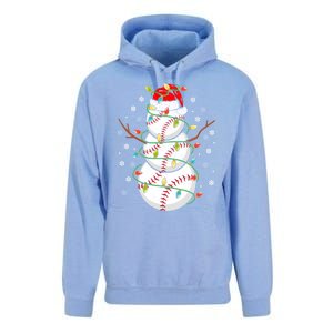 Baseball Snow Christmas Santa Hat Lights Snowflakes Xmas Funny Gift Unisex Surf Hoodie