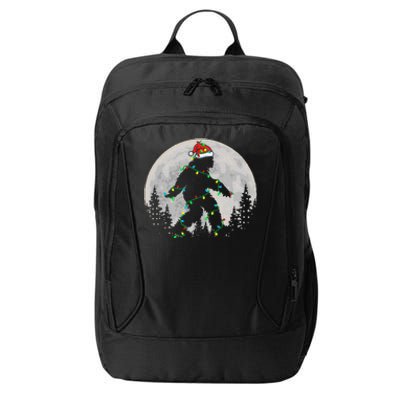 Bigfoot Santa Christmas Tree Lights Funny Xmas Sasquatch City Backpack