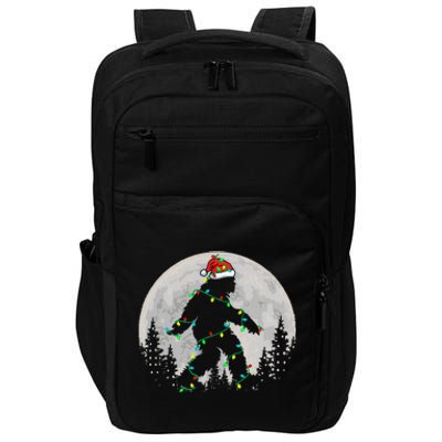 Bigfoot Santa Christmas Tree Lights Funny Xmas Sasquatch Impact Tech Backpack