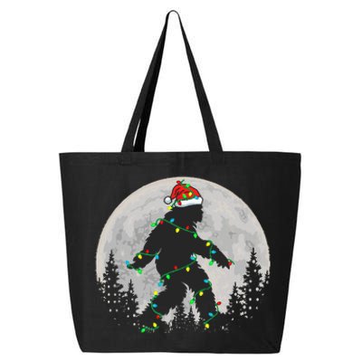 Bigfoot Santa Christmas Tree Lights Funny Xmas Sasquatch 25L Jumbo Tote