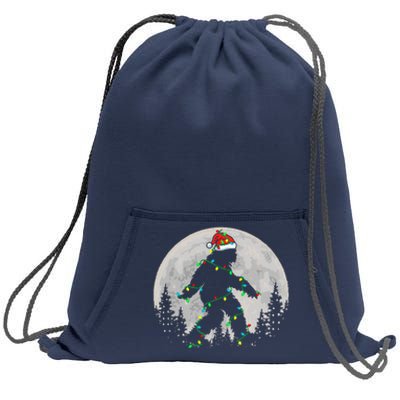 Bigfoot Santa Christmas Tree Lights Funny Xmas Sasquatch Sweatshirt Cinch Pack Bag