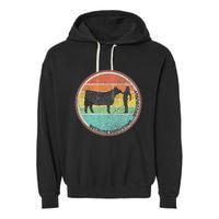 Because Show Cows ...Obviously Fun Cattle Showing Fair Garment-Dyed Fleece Hoodie