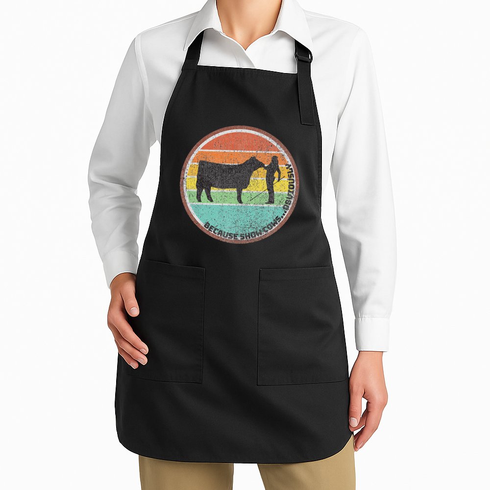 Because Show Cows ...Obviously Fun Cattle Showing Fair Apron