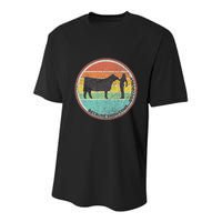 Because Show Cows ...Obviously Fun Cattle Showing Fair Youth Performance Sprint T-Shirt