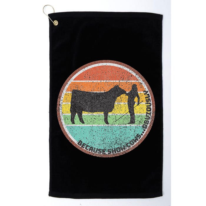 Because Show Cows ...Obviously Fun Cattle Showing Fair Golf Towel