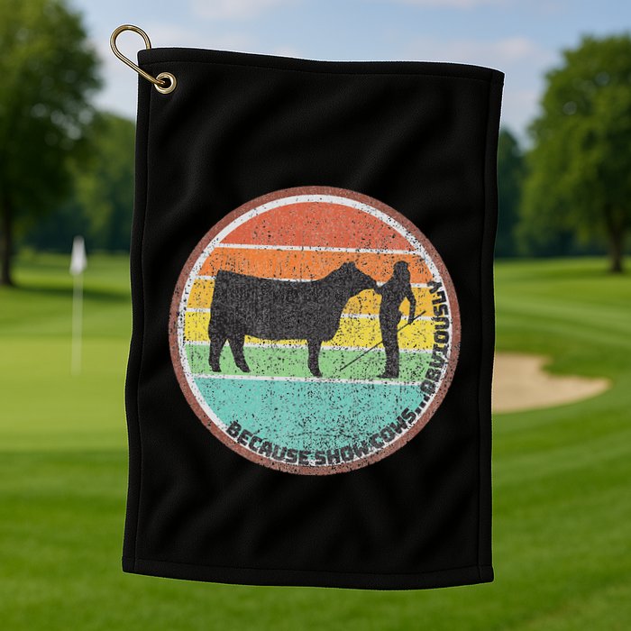 Because Show Cows ...Obviously Fun Cattle Showing Fair Golf Towel