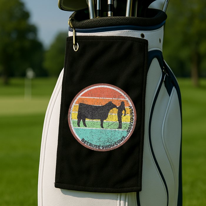 Because Show Cows ...Obviously Fun Cattle Showing Fair Golf Towel