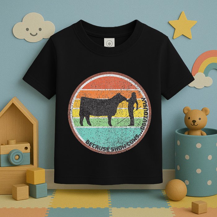 Because Show Cows ...Obviously Fun Cattle Showing Fair Toddler T-Shirt