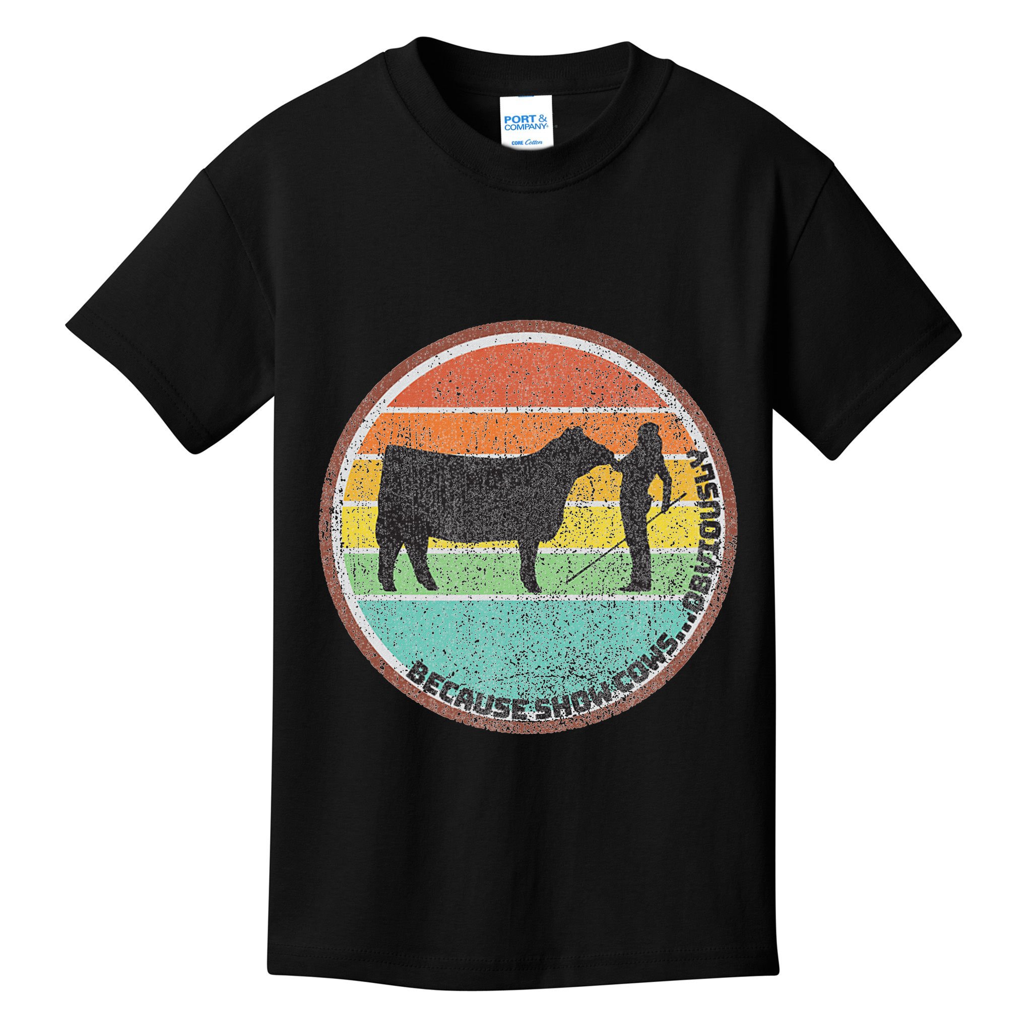 Because Show Cows ...Obviously Fun Cattle Showing Fair Kids T-Shirt