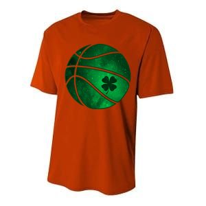 Basketball Shamrock Clover Leaf Pajama St Patrick's Day Gift Performance Sprint T-Shirt