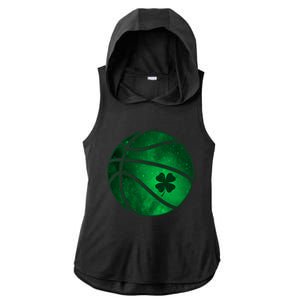 Basketball Shamrock Clover Leaf Pajama St Patrick's Day Gift Ladies PosiCharge Tri-Blend Wicking Draft Hoodie Tank