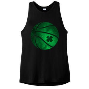 Basketball Shamrock Clover Leaf Pajama St Patrick's Day Gift Ladies PosiCharge Tri-Blend Wicking Tank