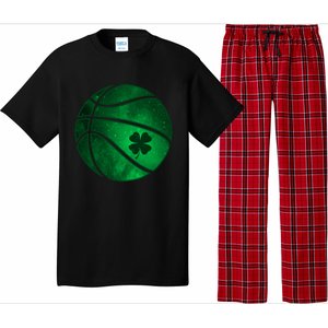 Basketball Shamrock Clover Leaf Pajama St Patrick's Day Gift Pajama Set