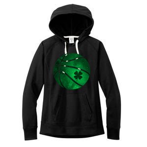 Basketball Shamrock Clover Leaf Pajama St Patrick's Day Gift Women's Fleece Hoodie