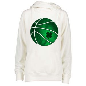 Basketball Shamrock Clover Leaf Pajama St Patrick's Day Gift Womens Funnel Neck Pullover Hood