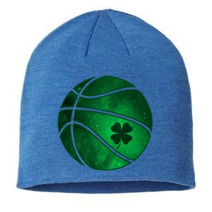 Basketball Shamrock Clover Leaf Pajama St Patrick's Day Gift Sustainable Beanie