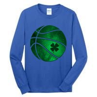 Basketball Shamrock Clover Leaf Pajama St Patrick's Day Gift Tall Long Sleeve T-Shirt