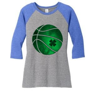 Basketball Shamrock Clover Leaf Pajama St Patrick's Day Gift Women's Tri-Blend 3/4-Sleeve Raglan Shirt