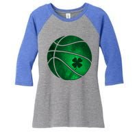 Basketball Shamrock Clover Leaf Pajama St Patrick's Day Gift Women's Tri-Blend 3/4-Sleeve Raglan Shirt