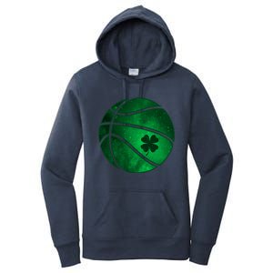 Basketball Shamrock Clover Leaf Pajama St Patrick's Day Gift Women's Pullover Hoodie