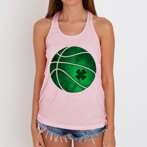 Basketball Shamrock Clover Leaf Pajama St Patrick's Day Gift Women's Knotted Racerback Tank