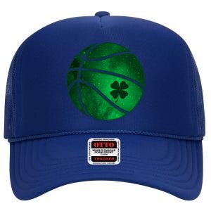 Basketball Shamrock Clover Leaf Pajama St Patrick's Day Gift High Crown Mesh Back Trucker Hat