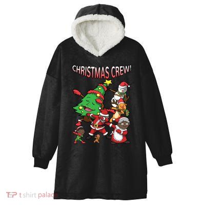 Black Santa Claus Cool Gift African American Christmas Crew Cool Gift Hooded Wearable Blanket