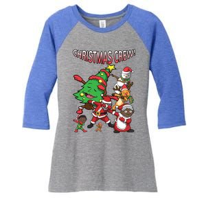 Black Santa Claus Cool Gift African American Christmas Crew Cool Gift Women's Tri-Blend 3/4-Sleeve Raglan Shirt