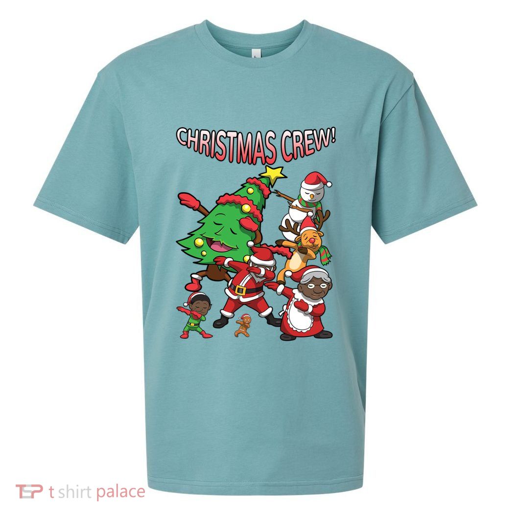 Black Santa Claus Cool Gift African American Christmas Crew Cool Gift Sueded Cloud Jersey T-Shirt