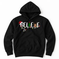 Believe Santa Claus Reindeer Christmas Festive Hoodie