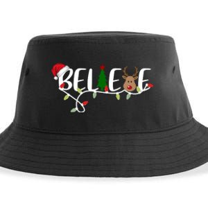 Believe Santa Claus Reindeer Christmas Festive Sustainable Bucket Hat