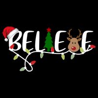 Believe Santa Claus Reindeer Christmas Festive Flatbill Hat