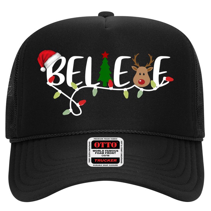 Believe Santa Claus Reindeer Christmas Festive Hat