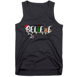 Believe Santa Claus Reindeer Christmas Festive Tank Top