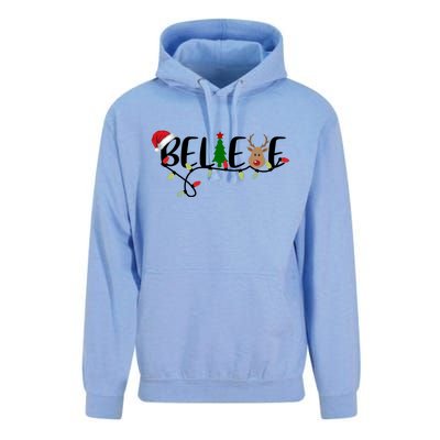 Believe Santa Claus Reindeer Christmas Festive Unisex Surf Hoodie