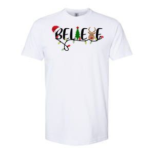 Believe Santa Claus Reindeer Christmas Festive Softstyle CVC T-Shirt