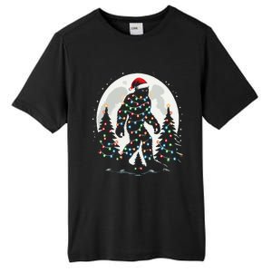 Bigfoot Santa Christmas Tree Lights Funny Xmas Sasquatch Tall Fusion ChromaSoft Performance T-Shirt