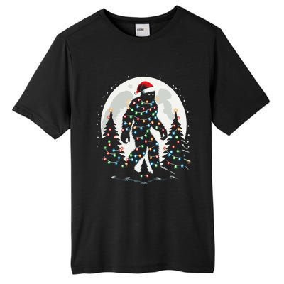 Bigfoot Santa Christmas Tree Lights Funny Xmas Sasquatch Tall Fusion ChromaSoft Performance T-Shirt