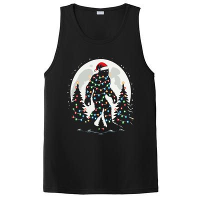 Bigfoot Santa Christmas Tree Lights Funny Xmas Sasquatch PosiCharge Competitor Tank