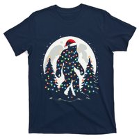 Bigfoot Santa Christmas Tree Lights Funny Xmas Sasquatch T-Shirt