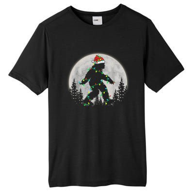 Bigfoot Santa Christmas Tree Lights Funny Xmas Sasquatch Tall Fusion ChromaSoft Performance T-Shirt