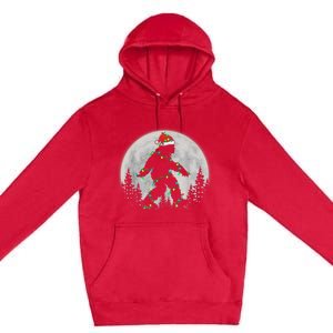 Bigfoot Santa Christmas Tree Lights Funny Xmas Sasquatch Premium Pullover Hoodie