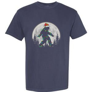 Bigfoot Santa Christmas Tree Lights Funny Xmas Sasquatch Garment-Dyed Heavyweight T-Shirt