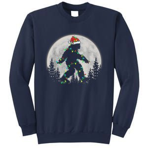 Bigfoot Santa Christmas Tree Lights Funny Xmas Sasquatch Sweatshirt