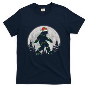 Bigfoot Santa Christmas Tree Lights Funny Xmas Sasquatch T-Shirt