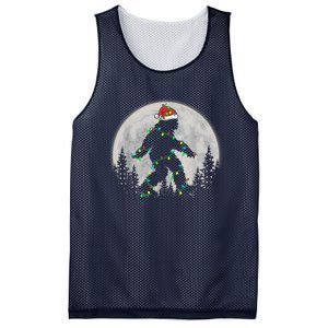 Bigfoot Santa Christmas Tree Lights Funny Xmas Sasquatch Mesh Reversible Basketball Jersey Tank