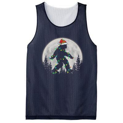 Bigfoot Santa Christmas Tree Lights Funny Xmas Sasquatch Mesh Reversible Basketball Jersey Tank