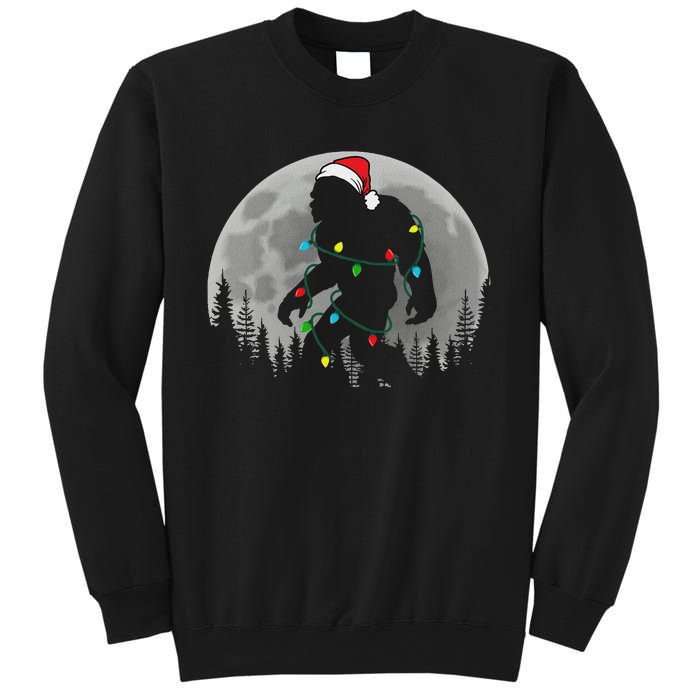 Bigfoot Santa Christmas Tree Lights Funny Xmas Sasquatch Sweatshirt