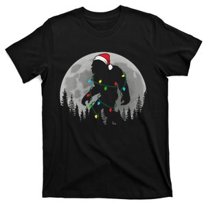 Bigfoot Santa Christmas Tree Lights Funny Xmas Sasquatch T-Shirt