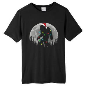 Bigfoot Santa Christmas Tree Lights Funny Xmas Sasquatch Tall Fusion ChromaSoft Performance T-Shirt